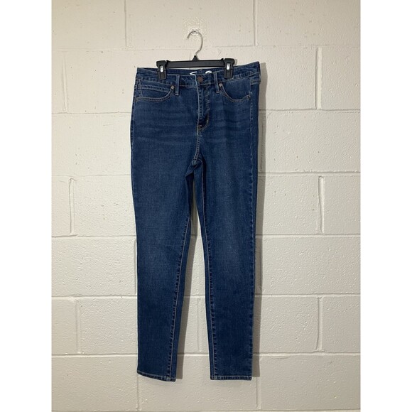 Seven7 Women's Slim Straight Jeans Size 8 Birch Blue Dark Wash Denim Stretch - Picture 9 of 11